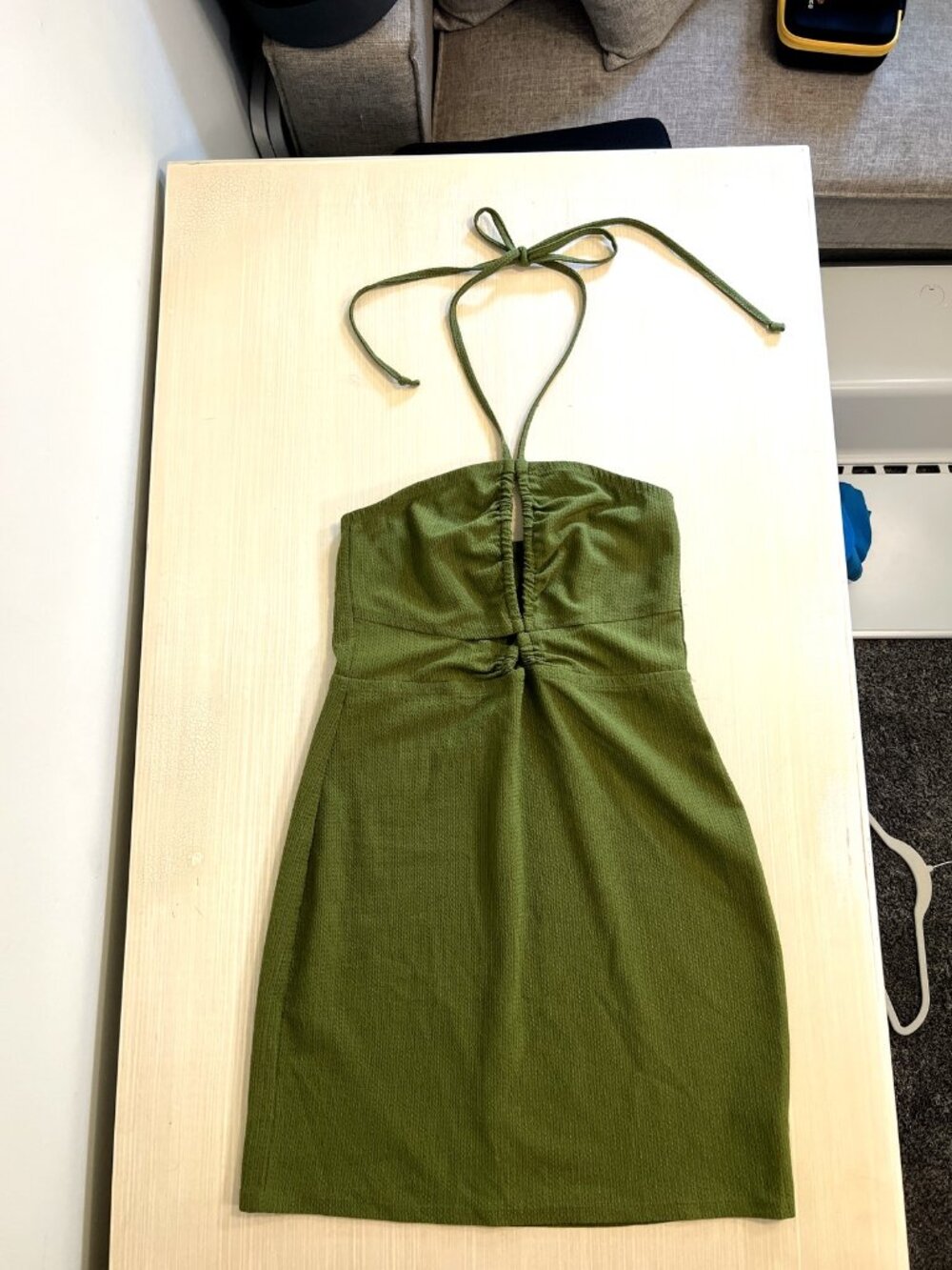 Wild Fable Olive Green Halter Cutout Mini Dress Size S
